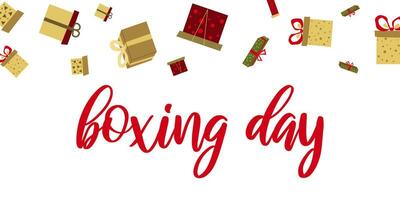 Boxing Day. Horizontal banner. Color Holiday Boxes vector