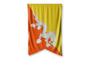 Bhutan flag and white background. - Image. photo