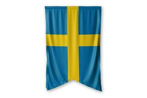 Sweden flag and white background. - Image. photo