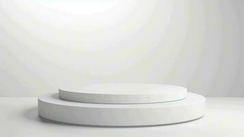 Elegant White Product Presentation Podium in 3D Rendering photo