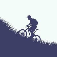 man on bicycle silhouette vector