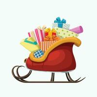 santa sleigh with presents vector