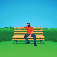 male silhouette on bench vector