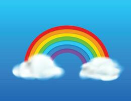 rainbow with clouds vector