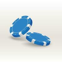 pair blue poker chips vector