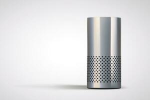 smart speaker on grey vector