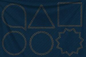 blue denim background labels 3 vector