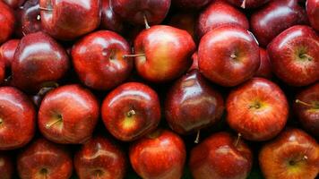 Fresh red apples in the market for background photo