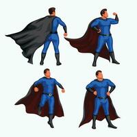 super hero set vector