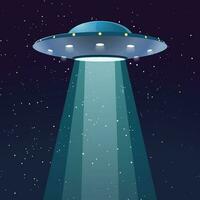 ufo with light at night vector