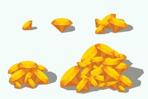 yellow color sapphire set vector