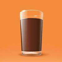 glass full of hot chocolate vector