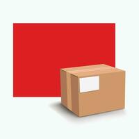 caja de cartón caja con rojo vector