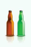 bottles with reflection vector