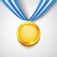 gold medal with ribbon vector