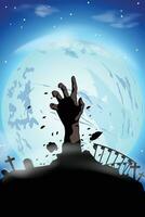 zombie hand graveyard vector