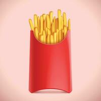 french fries box vector