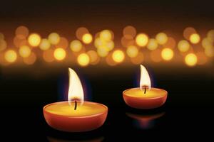 candles with lights vector