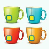 cup of tea ins set vector