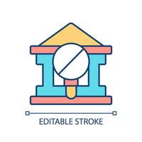 2D editable decentralization thin line icon, isolated vector, multicolor illustration representing digital currency. vector