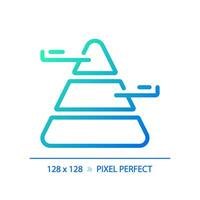 Pyramid chart gradient linear vector icon. Population demographic. Triangle chart. Hierarchical structure. Social study. Thin line color symbol. Modern style pictogram. Vector isolated outline drawing