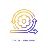 Pixel perfect gradient agile development icon, isolated vector, product management thin line illustration. vector