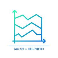 Area chart gradient linear vector icon. Revenue management. Temperature change. Data presentation. Infographic element. Thin line color symbol. Modern style pictogram. Vector isolated outline drawing