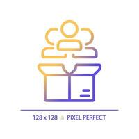 Pixel perfect gradient customer icon, isolated vector, product management thin line illustration. vector