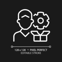 Pixel perfect editable white support icon, isolated vector, product management thin line illustration. vector