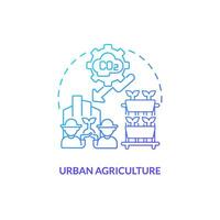 2D gradient urban agriculture icon representing vertical farming and hydroponics concept, isolated vector, thin line illustration. vector