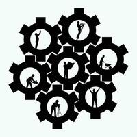 builders set cogwheel vector