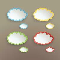 paper cloud set vector