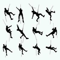 climber black set vector