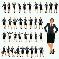 businesswoman set 3 vector