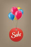 balloons with sale tag vector