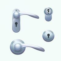 door locks in set vector