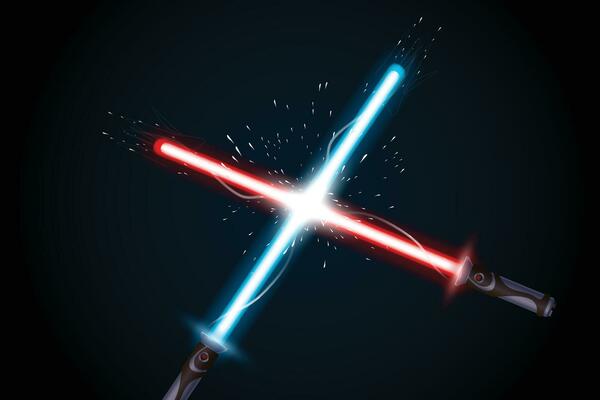 light sabers fight
