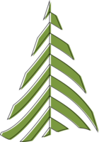 Green Christmas tree decoration and design. png