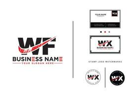 Wf Initial Brush Logo Art, Modern WF Business Logo Icon Vector