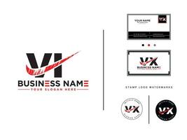 Vi Business Logo, Monogram VI Brush Logo Design vector
