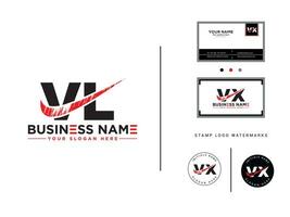 Vl Business Logo, Monogram VL Brush Logo Design vector