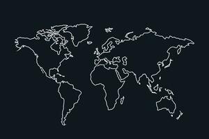 world map stroke vector