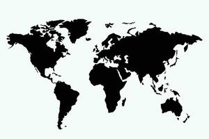 black world map vector