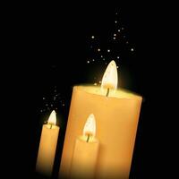 three candles in the dark vector