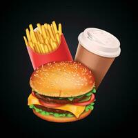 fast food set vector