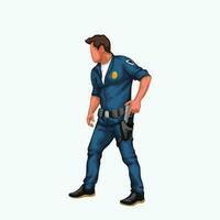 police officer with gun vector