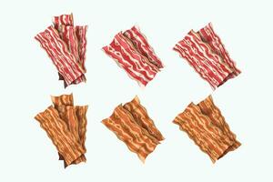 big bacon set vector