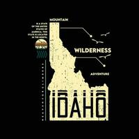 idaho america mountain lettering typography vector, abstract graphic, illustration, for print t shirt vector