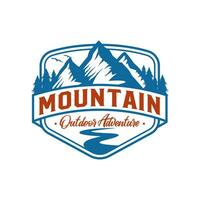 Mountain Retro Logo Design Template Inspiration, Vector Illustration, Mountain Vintage Logo.