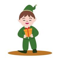 Christmas elves character. Santa Claus helpers for happy new year and merry christmas. vector